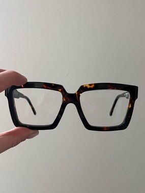 Kuboraum Maske K26 - Tortoiseshell Square Oversized Glasses
